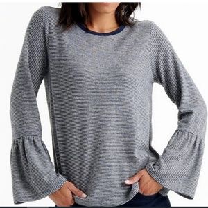 Lucky Brand Striped Cloud Jersey Bell Sleeve Top.